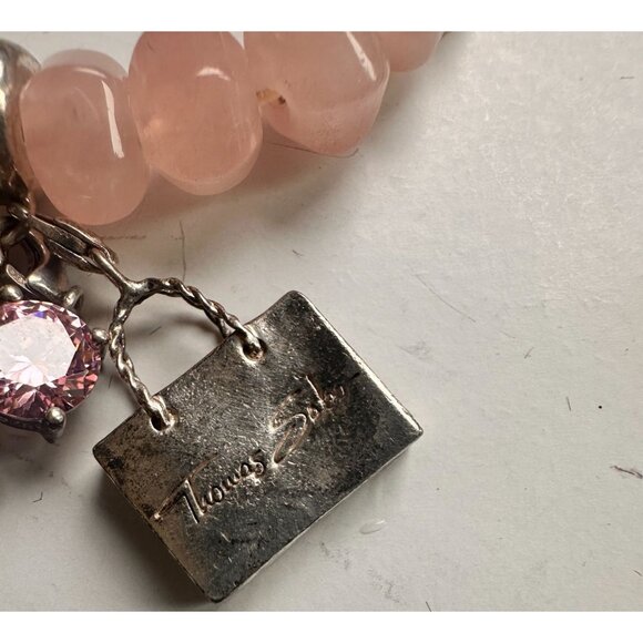 THOMAS SABO STERLING Silver & Rose Quartz Expanding Charm Bracelet - Picture 2 of 7